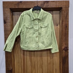Vintage Light Green Cotton Jacket Textured Size XXL